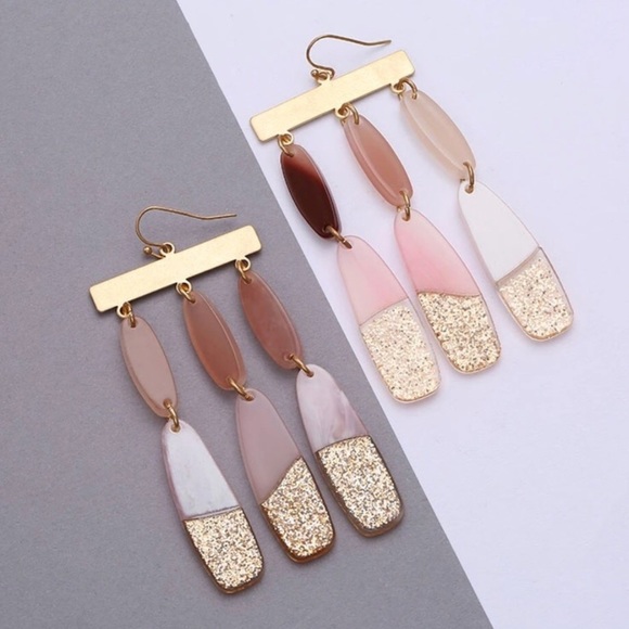 Acrylic Statement Earrings - Picture 2 of 6